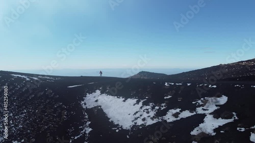 Drone view of Silvestri craters on Etna volcano in Italy 8 - 4K