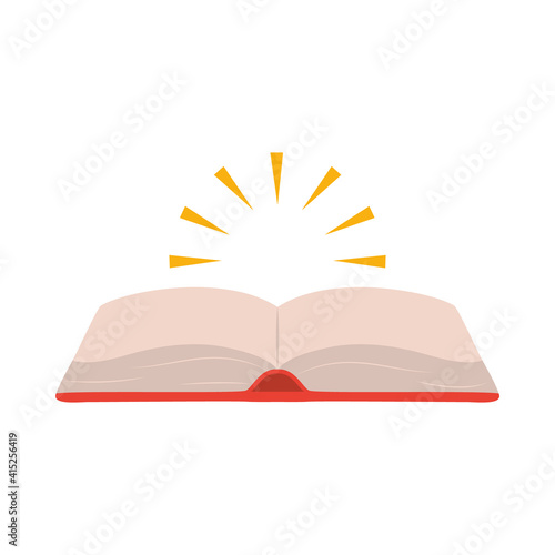 open bible book icon, flat style