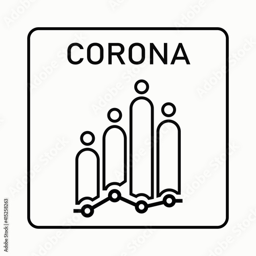 Vektor ilustrasi jarak sosial. Desain sederhana dari ikon peringatan covid-19