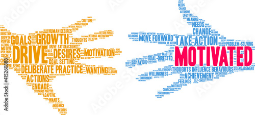 Motivated Word Cloud on a white background. 