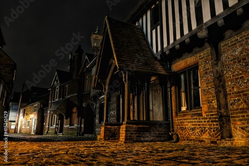 old house at night