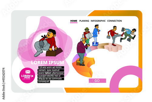 Business concept for internet banners, social media banners, headers of websites, vector illustration 