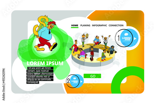 Business concept for internet banners, social media banners, headers of websites, vector illustration 