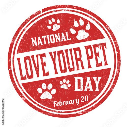 National love your pet day grunge rubber stamp