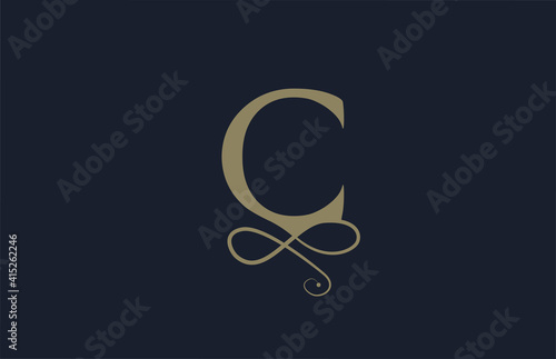 C elegant monogram ornament alphabet letter logo icon for business. Vintage corporate brading and lettering design for luxury products and company