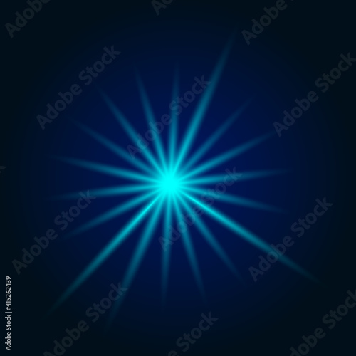 Abstract shiny star on dark background