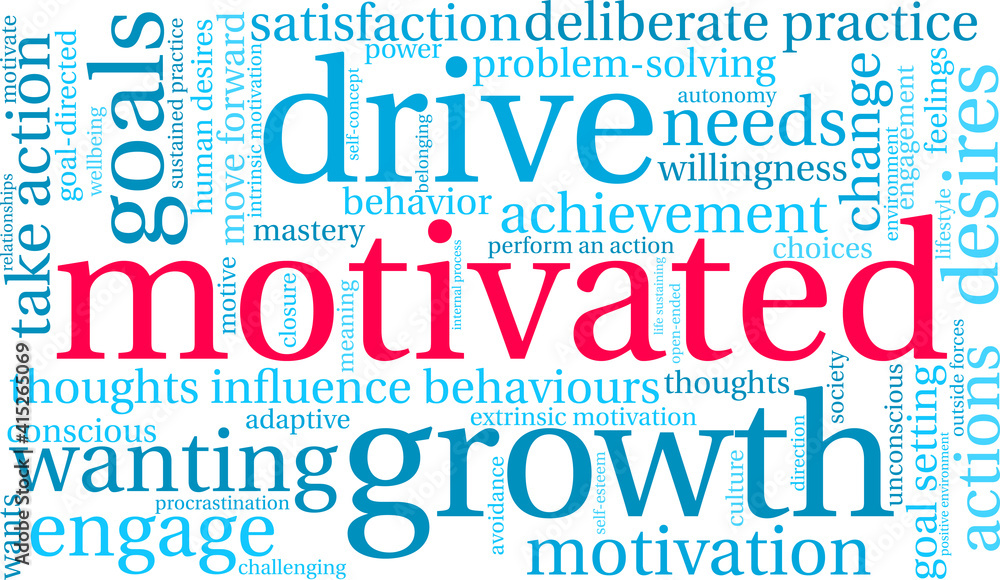 Motivated Word Cloud on a white background. Motivated Word Cloud on a white background.