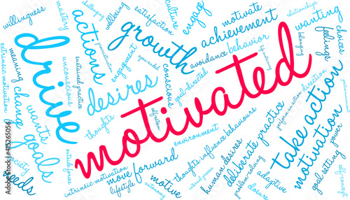 Motivated Word Cloud on a white background. 