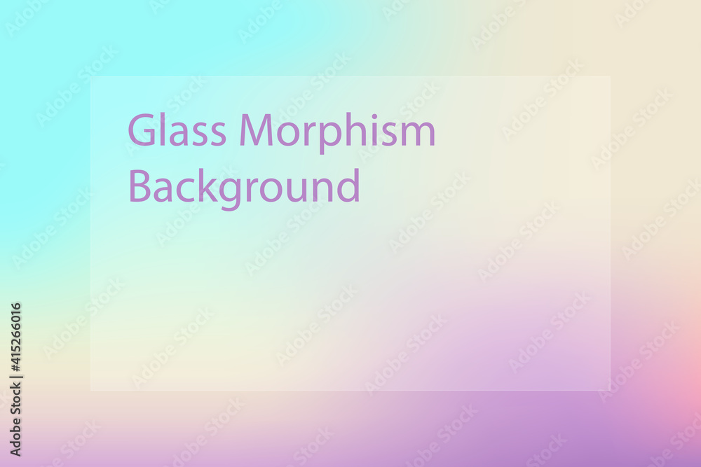 Abstract gradient background. Transparent frame in glass morphism style Abstract gradient background. Transparent frame in glass morphism style