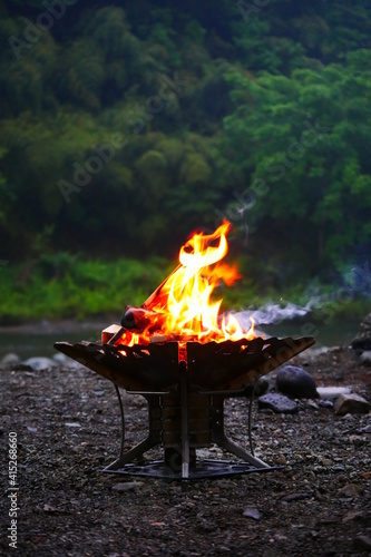 cooking on the fire