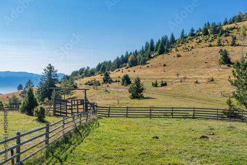 Wallpaper Mural landscape with fence and mountains Torontodigital.ca