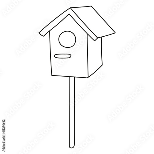 birdhouse for the garden in doodle style