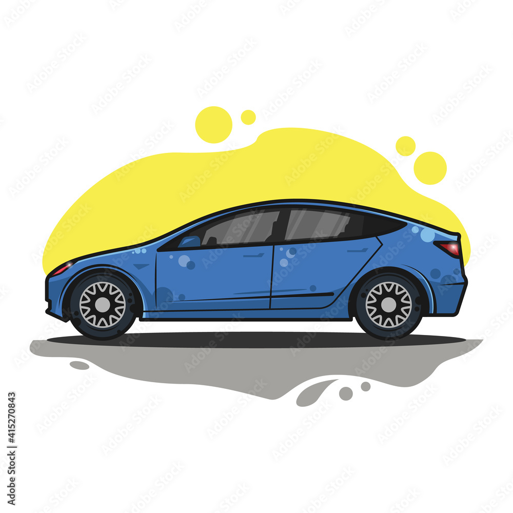 Blue car vector illustration
