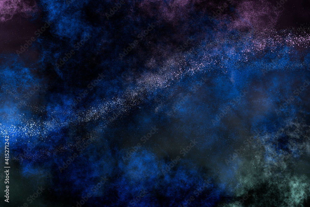 Galaxy Space Background Blue - Por MathMS