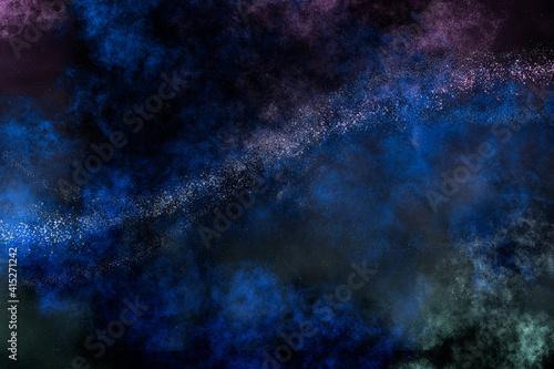 Galaxy Space Background Blue - Por MathMS