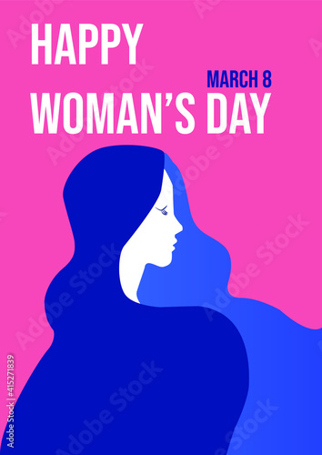 Happy women's day 8 march minimalist poster design template print ready cmyk - vector © Marko