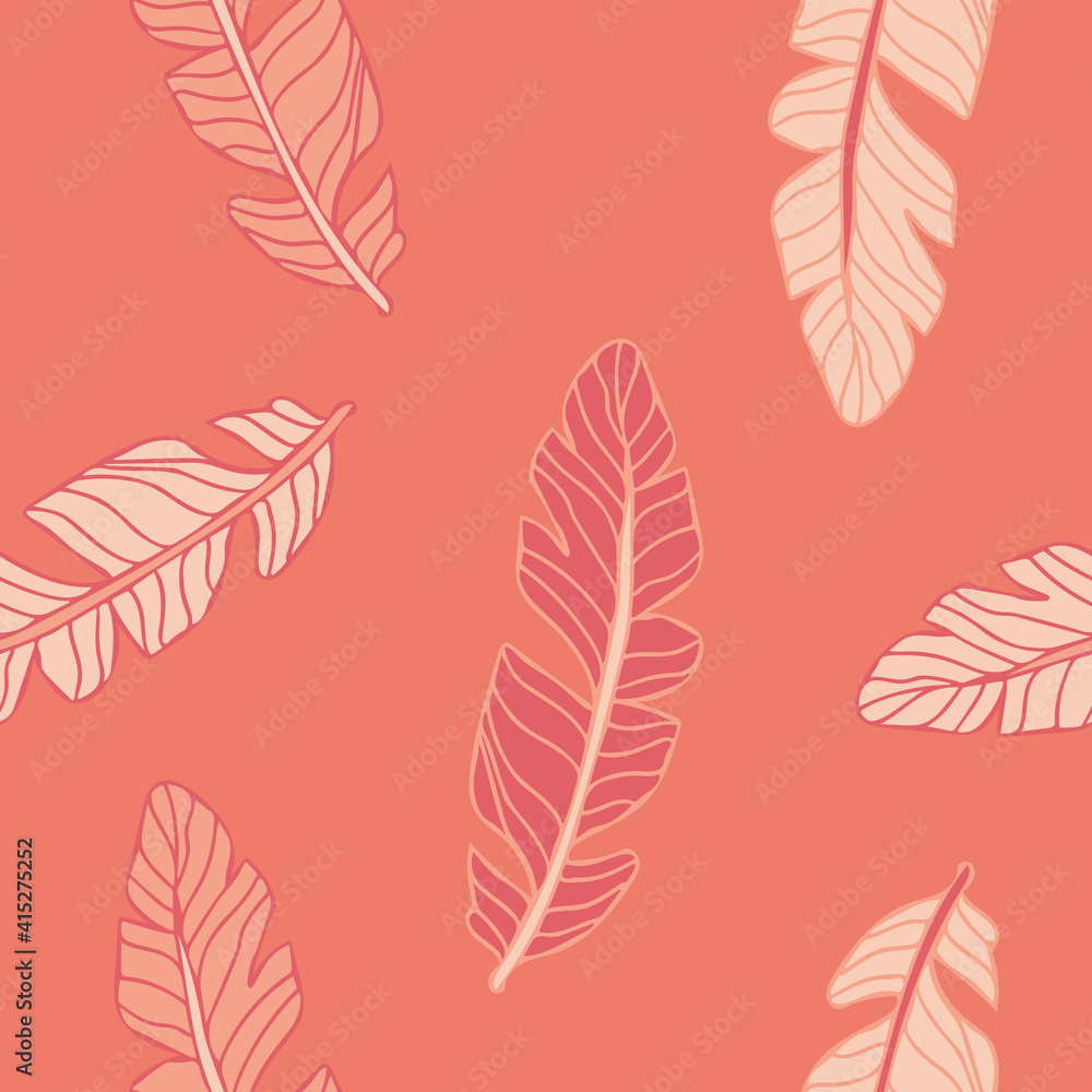 Feathers repeat seamless pattern design 