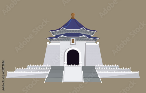 Vector graphic of Taiwan National Chiang kai-shek memorial hall