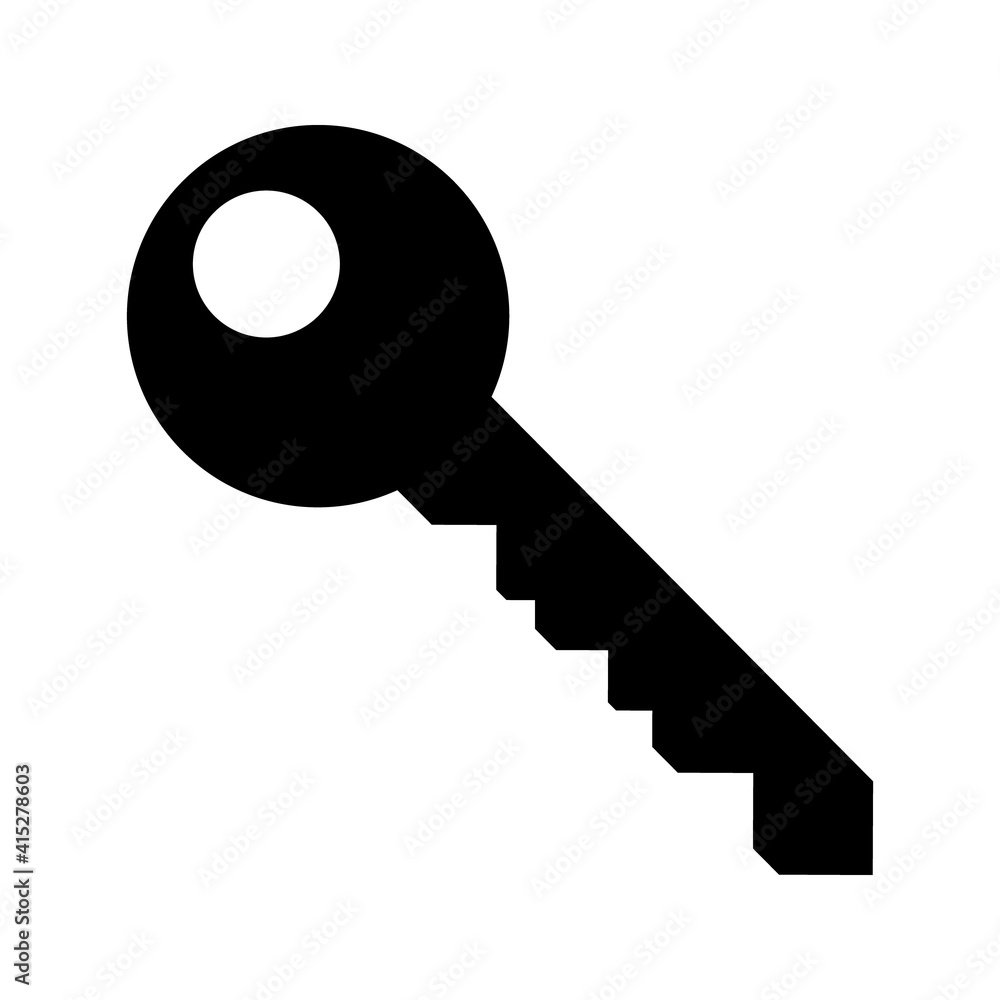 flat illustration of key vector icon, security sign symbol. vector illustration flat illustration of key vector icon, security sign symbol. vector illustration