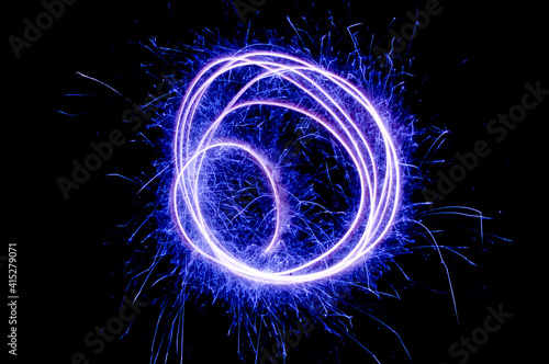 light streaks blue circle abstract