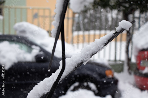 during the Medea snowstorm in Athens, Galatsi photo