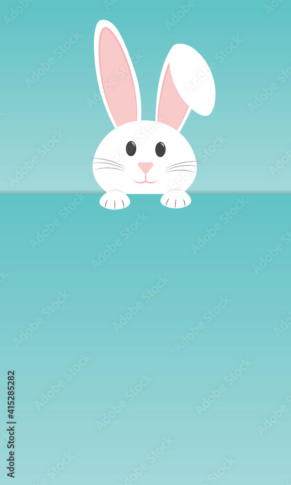 Vertical easter card with rabbit and copy space Vertical easter card with rabbit and copy space