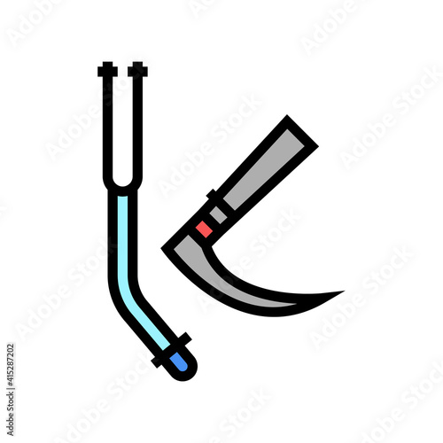 tracheal intubation tools color icon vector. tracheal intubation tools sign. isolated symbol illustration