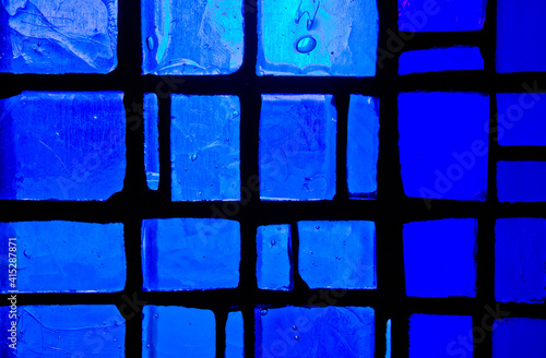 abstract stained glass window blue