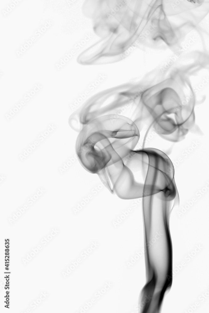 Abstract black gray smoke moving on white background. Steam fire design Abstract black gray smoke moving on white background. Steam fire design
