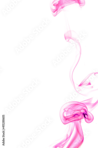Swirling motion of pink smoke or fog group, abstract line isolated on white background © VRVIRUS