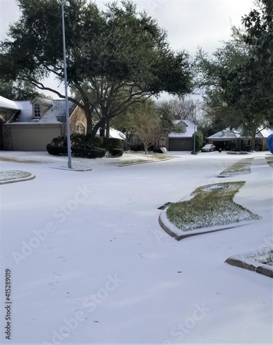 Icy road conditions in Houston Texas 