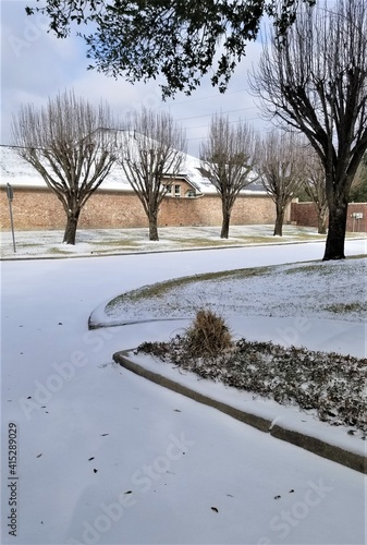 Icy road conditions in Houston Texas 
