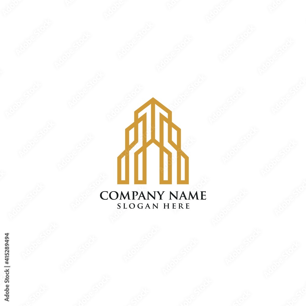 Real Estate Building Skyline Logo design inspiration