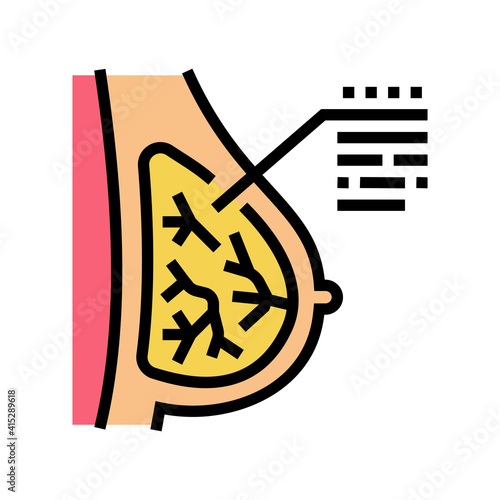 incision breast color icon vector. incision breast sign. isolated symbol illustration
