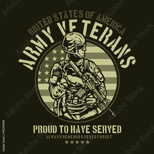 American Army Veteran for T Shirt Graphic
