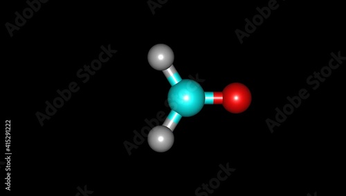 Formaldehyde molecule rotating video full HD
