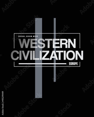 Vector illustration of letters, western civilization, perfect for the design of t-shirts, shirts, hoodies, undershirts, etc.