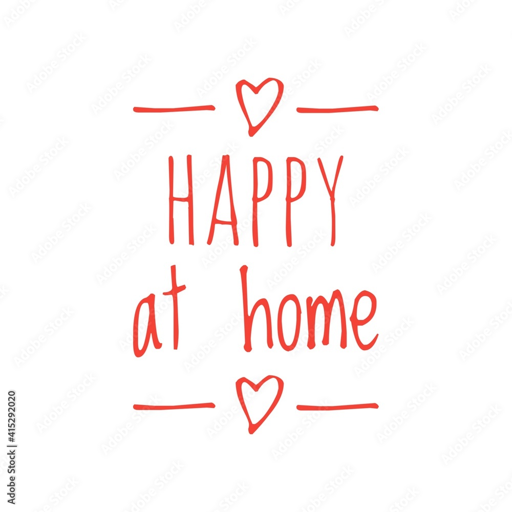 ''Happy at home'' Lettering ''Happy at home'' Lettering