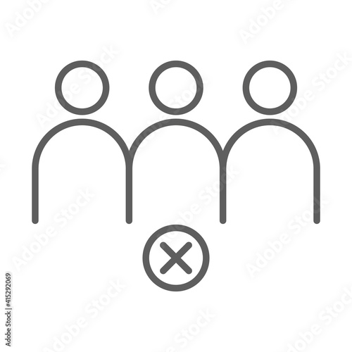 coronavirus covid 19 avoid crowded places line icon white background