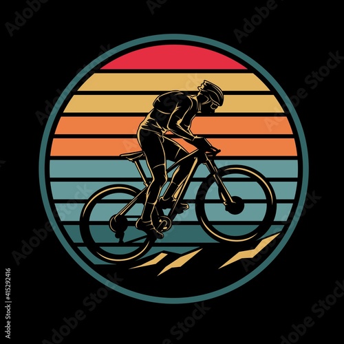 Mountain Bike Illustration Flat Design