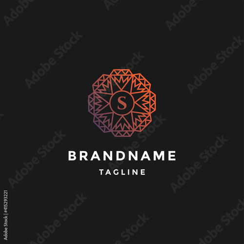 Abstract letter S flower logo design, beauty industry and fashion logo.cosmetics business, natural,spa salons. yoga .