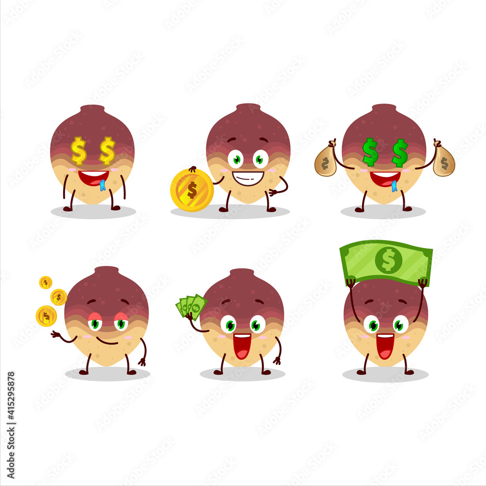 Swede cartoon character with cute emoticon bring money Swede cartoon character with cute emoticon bring money