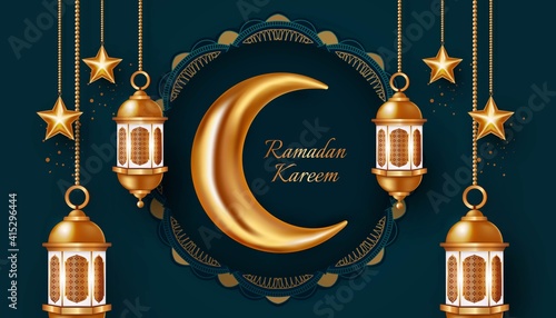 ramadan kareem banner background design illustration