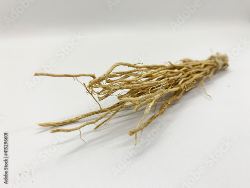 Vetiver as decoration isolated as white background photo