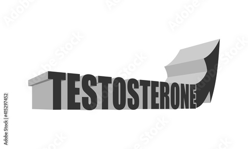 Hormone testosterone word with arrow. Health care concept illustration.