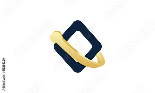 stock illustrator hexagon with gold color logo design template business vector icon