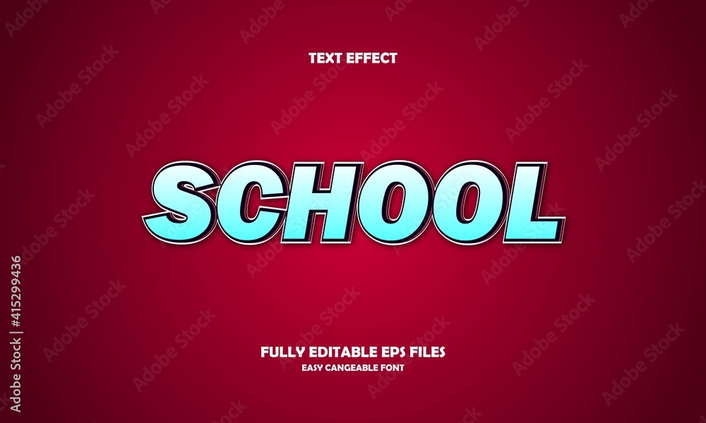 Editable text effect school title style Editable text effect school title style