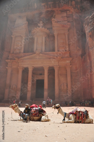 camels in historic city