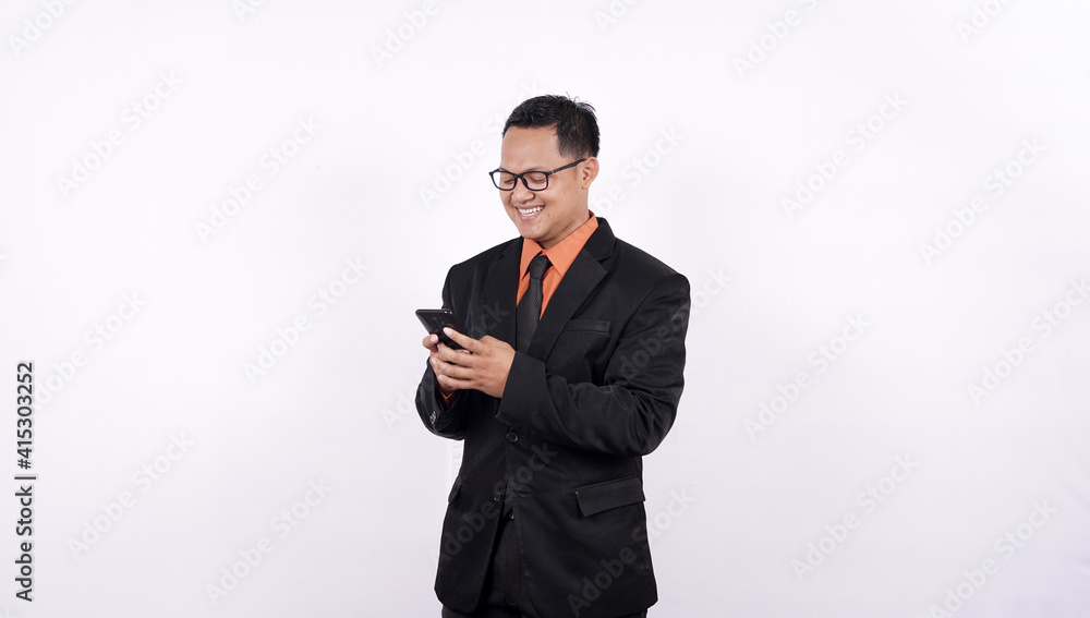 young business people using smart phones on a white background young business people using smart phones on a white background