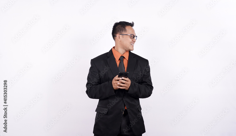 young business people using smart phones on a white background young business people using smart phones on a white background